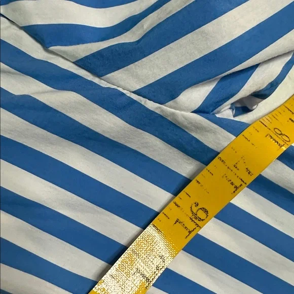AYR The Capeside Athens Blue Striped Puff Sleeve Popover Blouse Size S - Picture 8 of 11